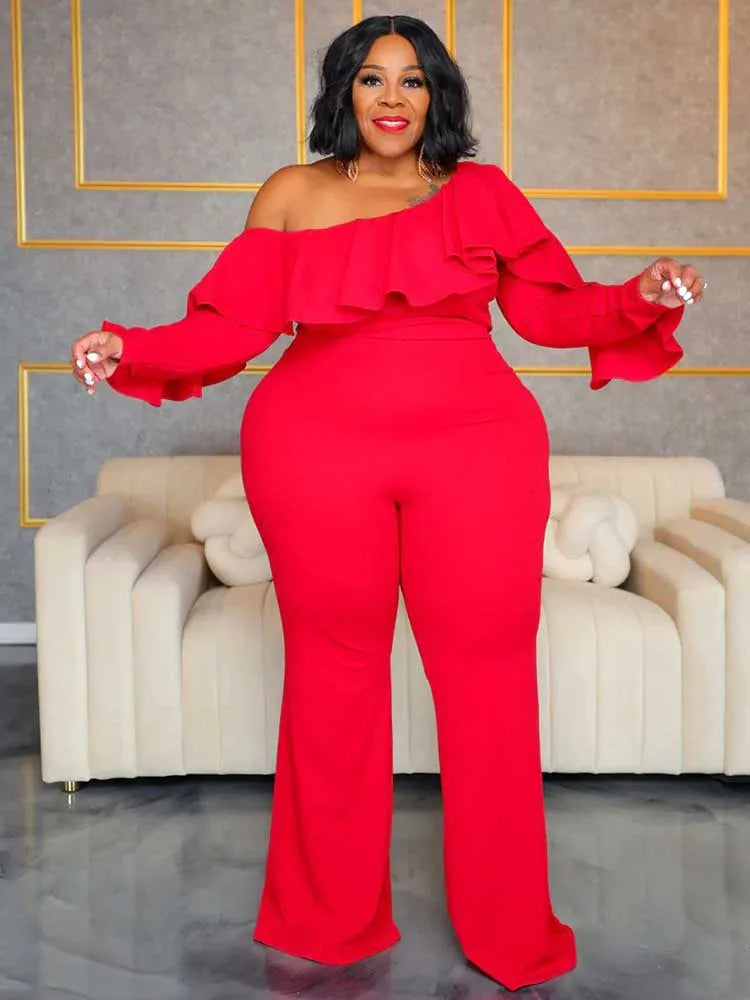 Autumn Slash Neck t Casual Long Sleeve Jumpsuit