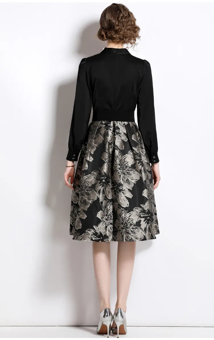 Autumn Elegant Jacquard Dress