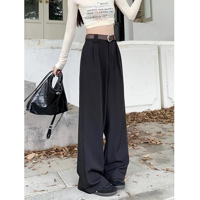 Loose Slimming Drape High Waist Casual Pants