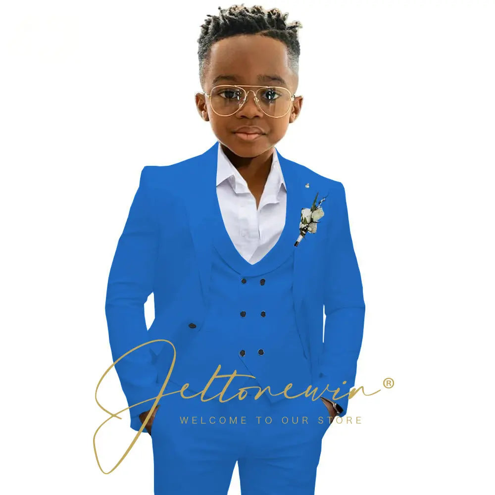 Casual Boys Suit Jacket Pants Vest 3 Piece Set