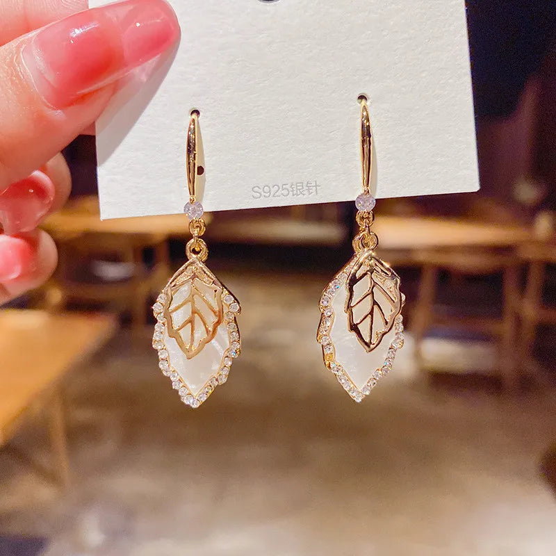 Trendy  Long Blue Crystal GeometryDangle Drop Earrings