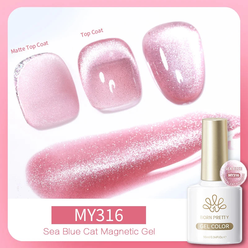 BORN PRETTY 10ml White Cat Magnetic Gel Nail Polish Ultra Shine White-light Varnis Semi Permanent Soak Off UV LED Gel for Nails