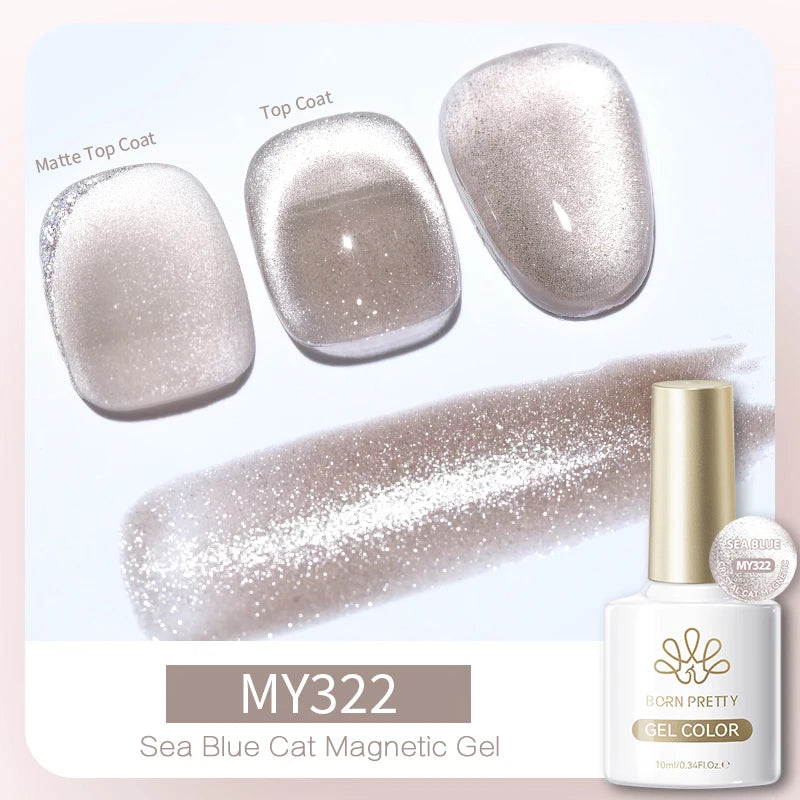 BORN PRETTY 10ml White Cat Magnetic Gel Nail Polish Ultra Shine White-light Varnis Semi Permanent Soak Off UV LED Gel for Nails