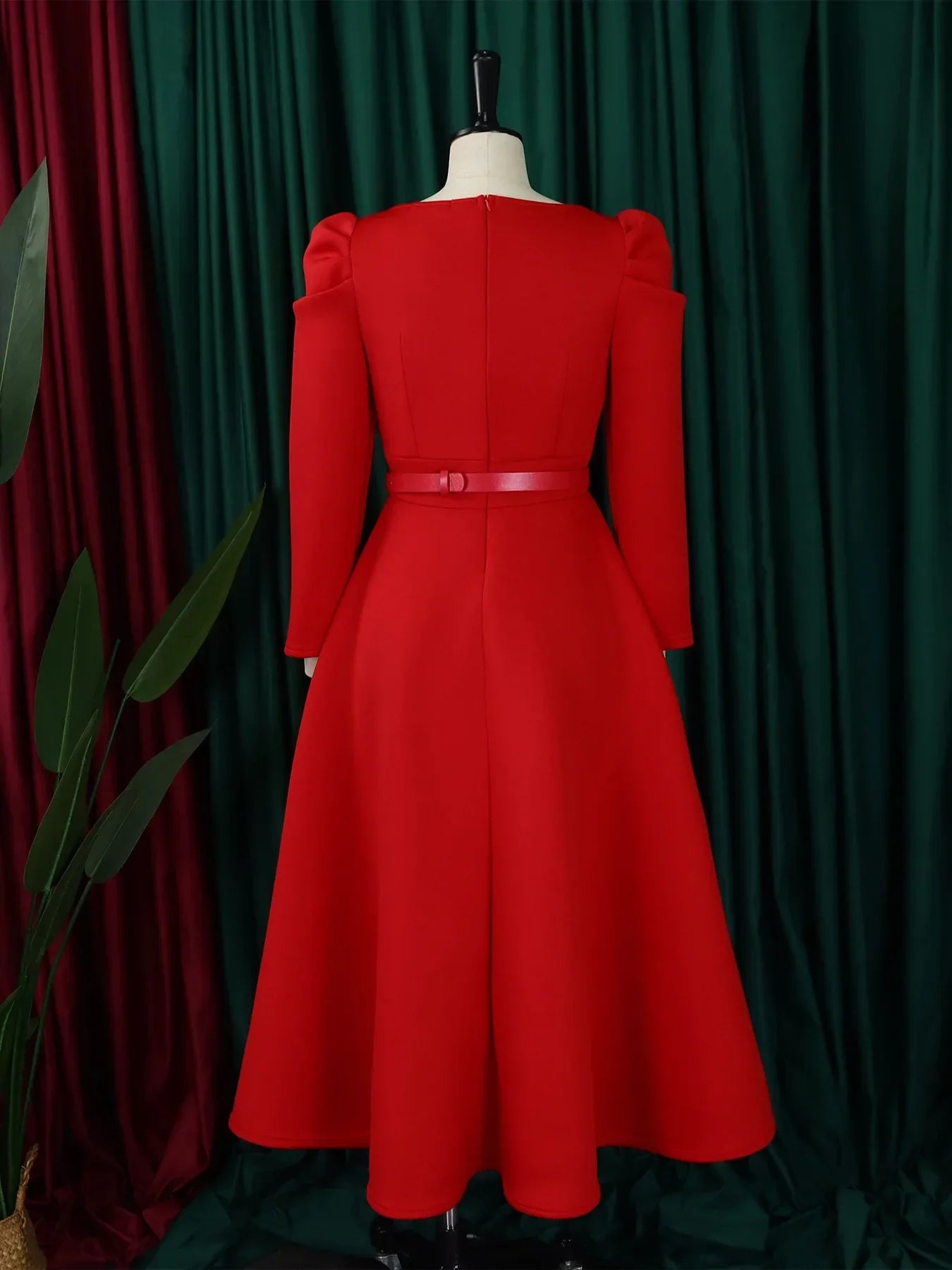 Elegant A-line Waistband Autumn/Winter Dress