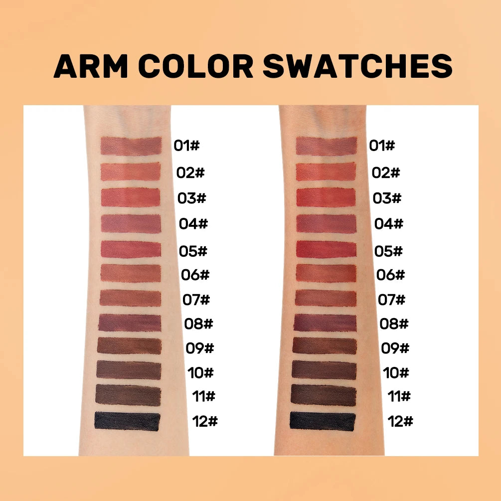 Double Head Lip Liner & Brush Pen – Mist Matte Velvet Contour Tint for Flawless Nude & Brown Lips