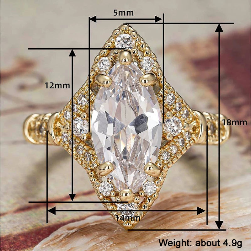 Sparkling Cubic Zirconia Engagement Ring