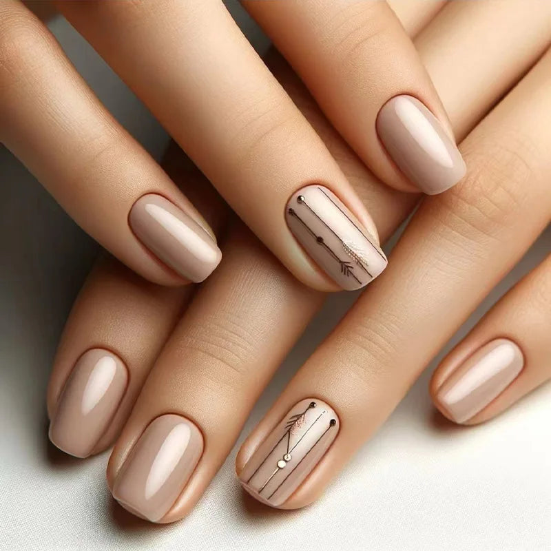 24Pcs Mid-length Ballet False Nails