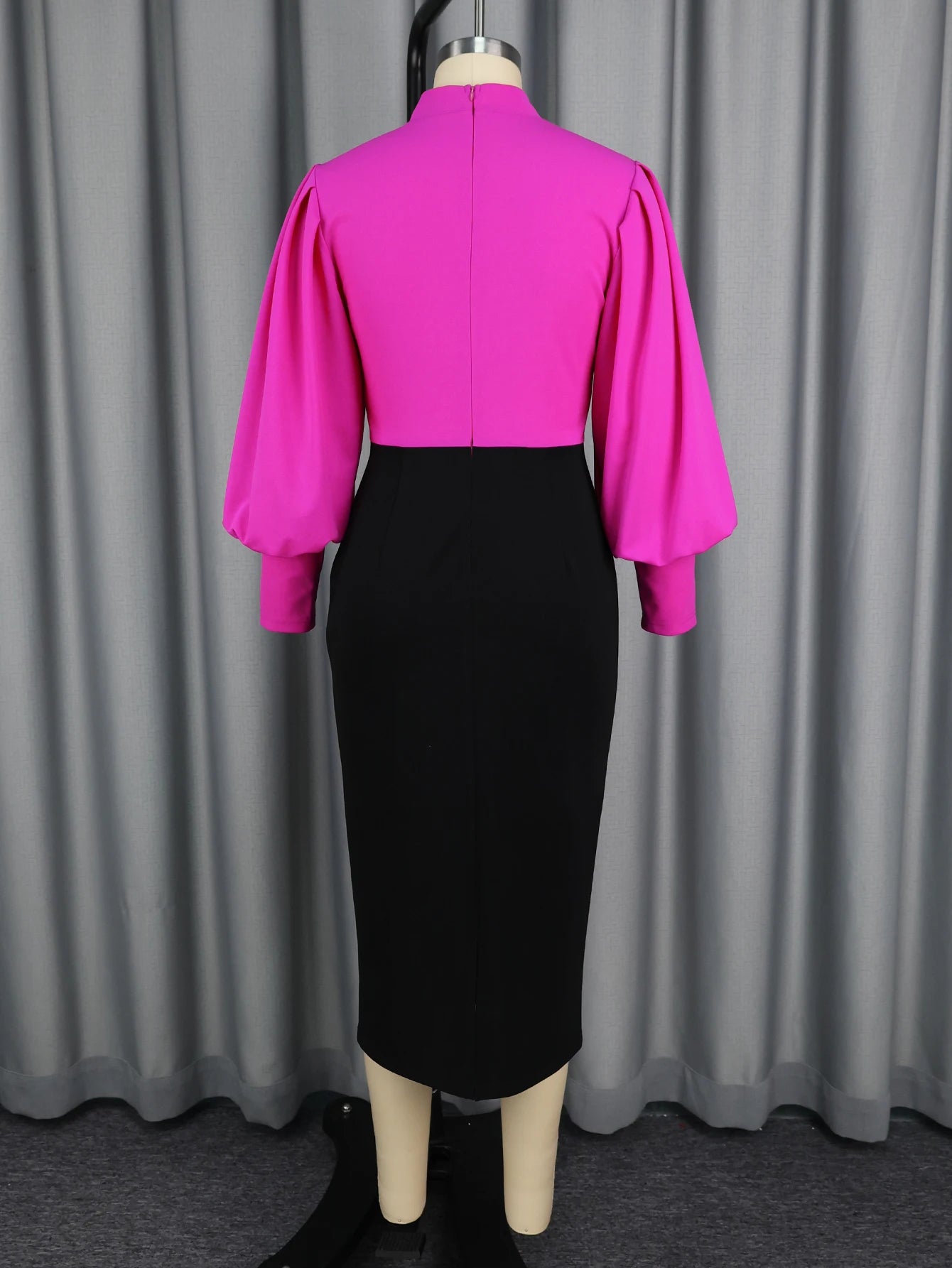 Women’s Elegant Colorblock Mock Neck Dress
