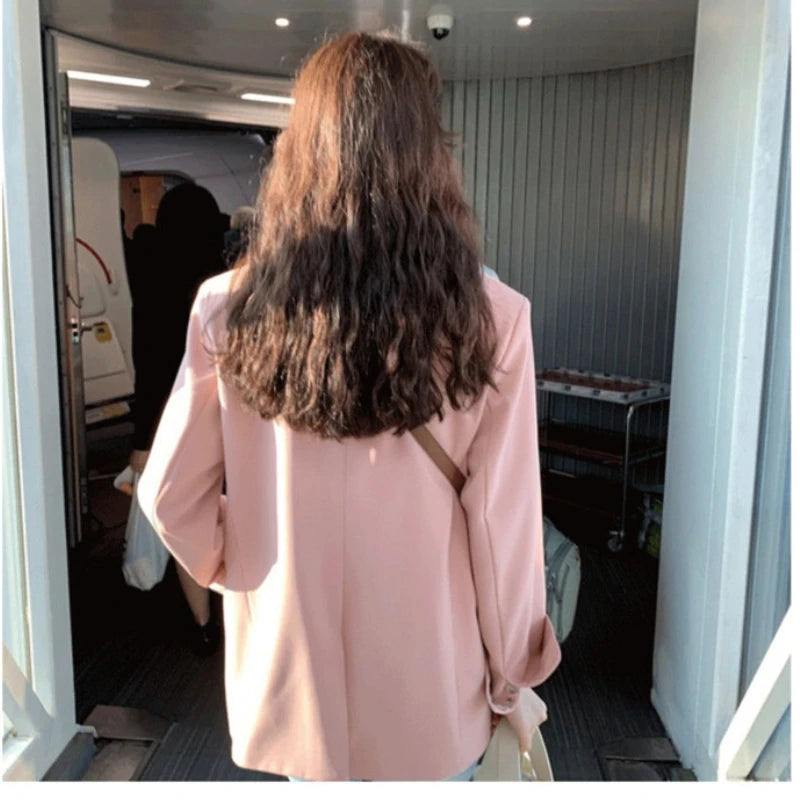Spring and Autumn Korean Casual Suit Jacket  Blazer and Skirt Set