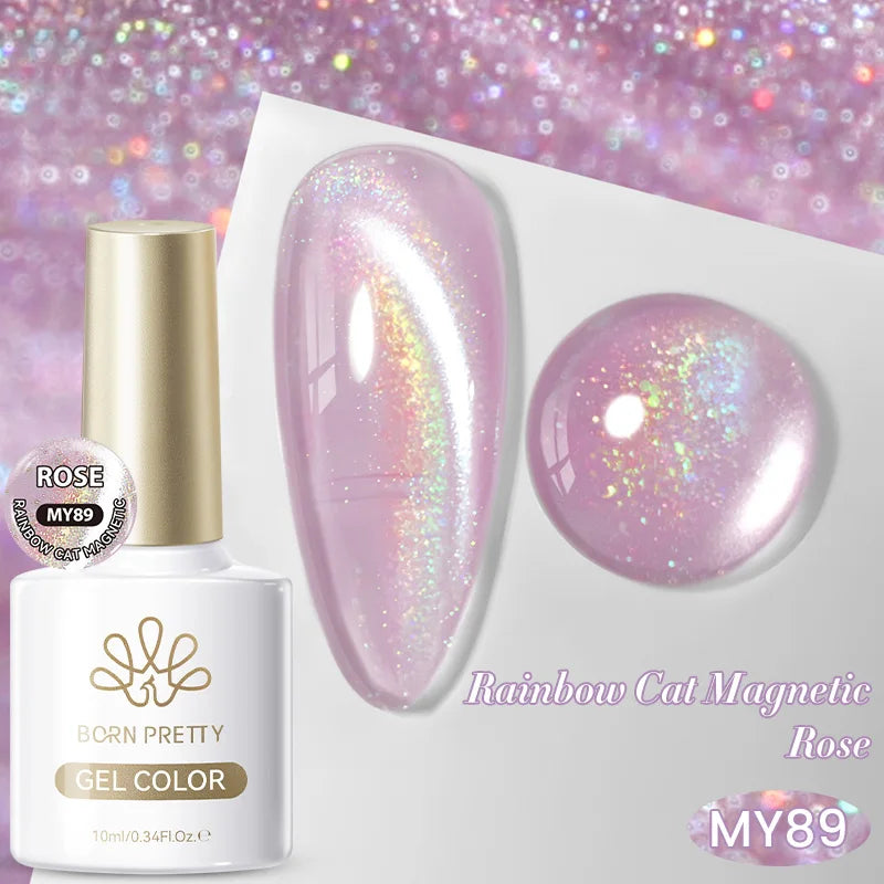 BORN PRETTY 10ml White Cat Magnetic Gel Nail Polish Ultra Shine White-light Varnis Semi Permanent Soak Off UV LED Gel for Nails