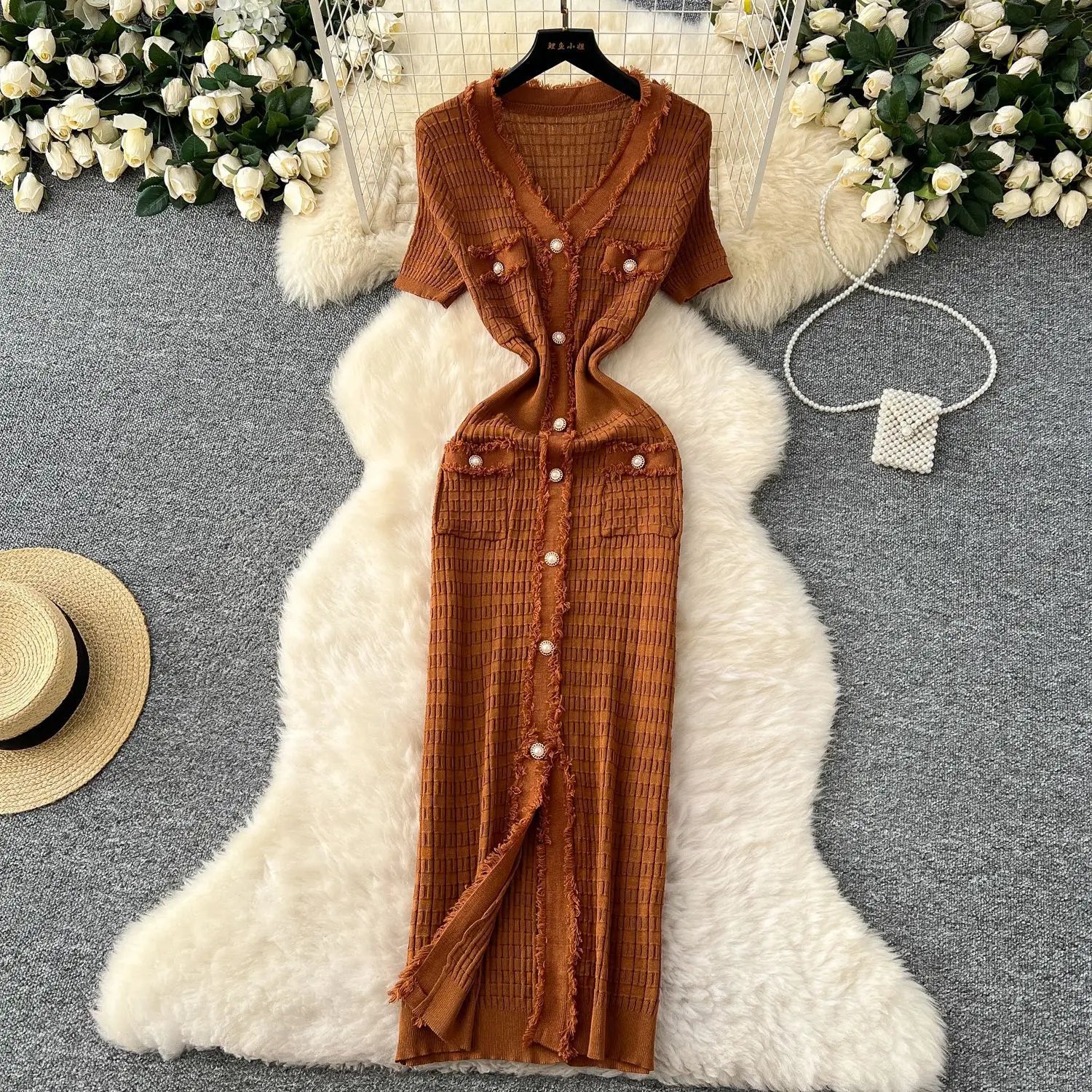 Elegant Knitted Long Sweater Dress