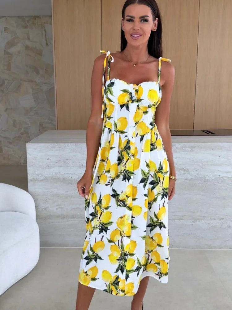 Summer Elegance Sleeveless Sling Maxi Dress