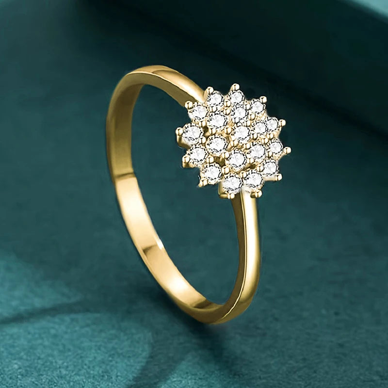 Shiny Flower Rings for Women