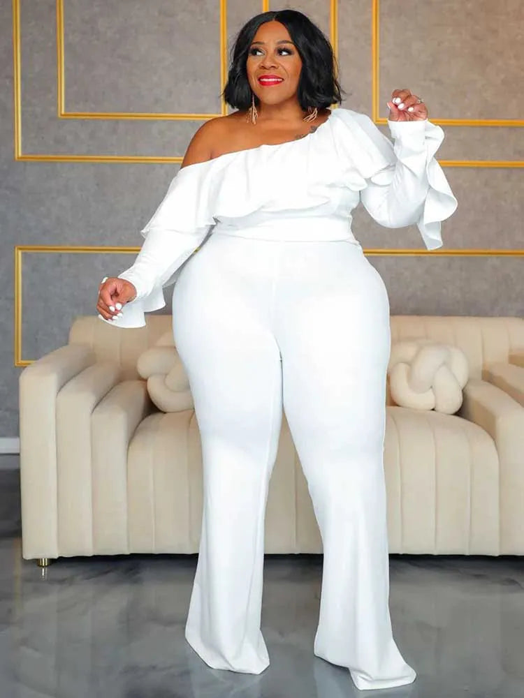 Autumn Slash Neck t Casual Long Sleeve Jumpsuit