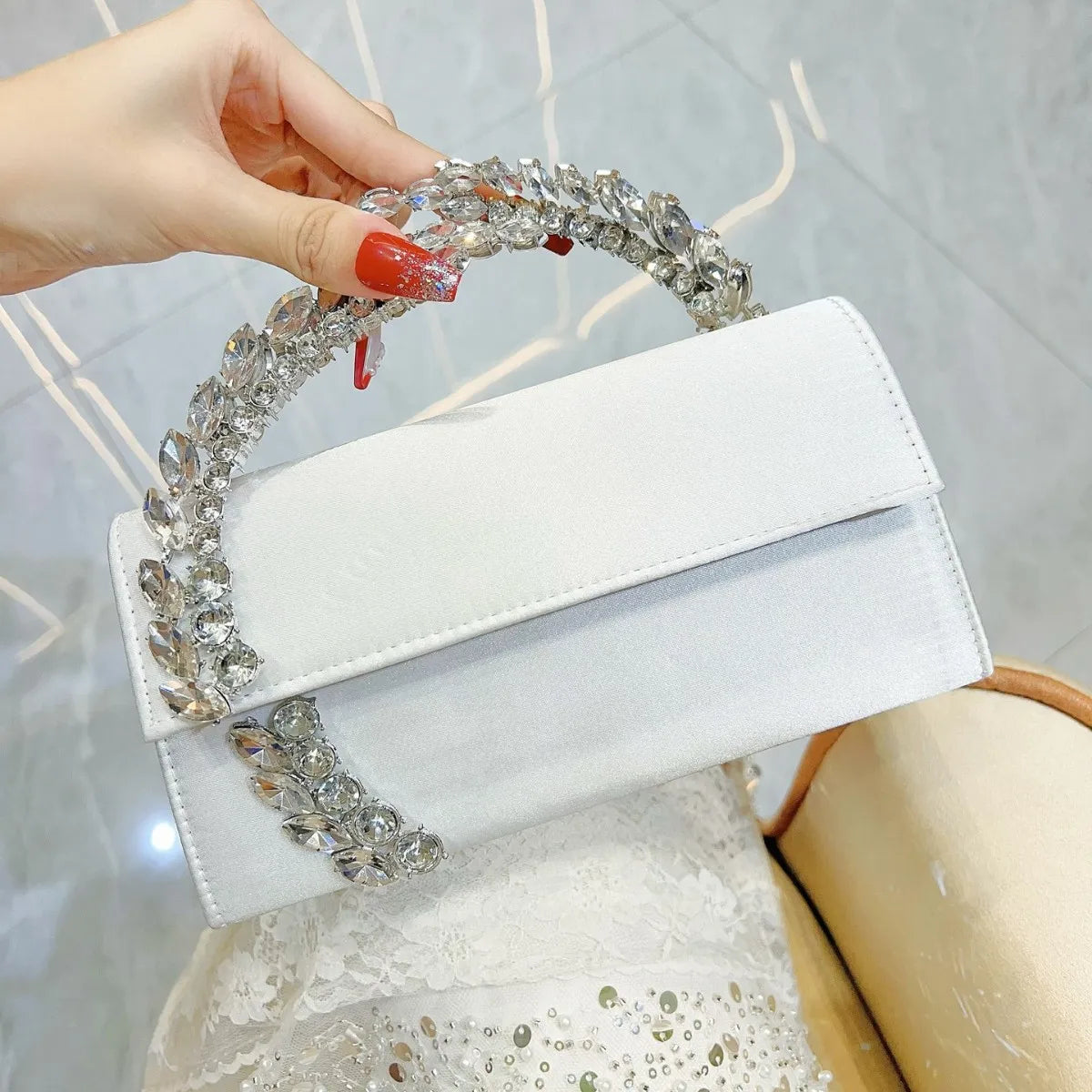 Luxury Flash Diamond Satin Sequin Handbag