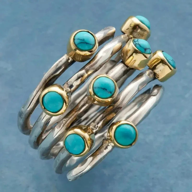 Bohemia Blue Imitation Turquoise Ring
