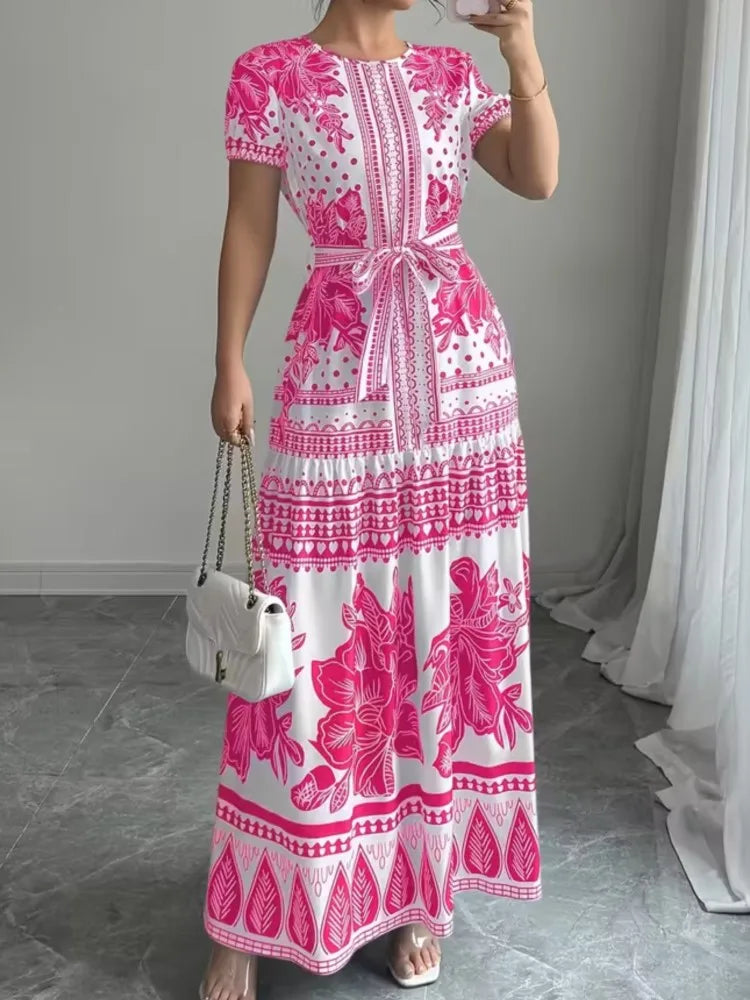Boho Holiday Print Maxi Dress