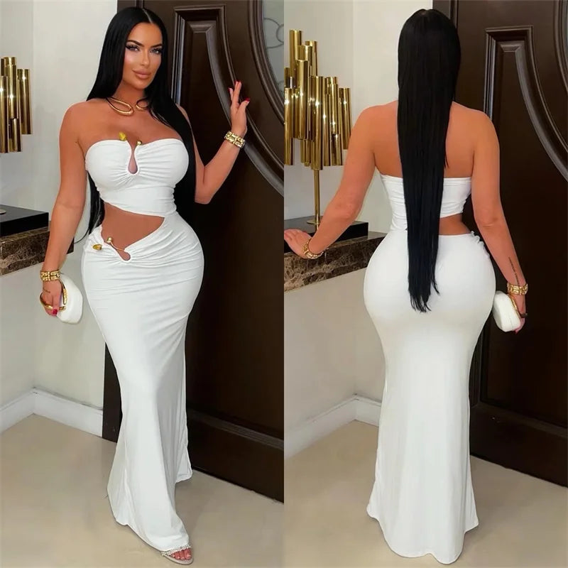 Sexy Strapless Cut-Out Bodycon Party Dress