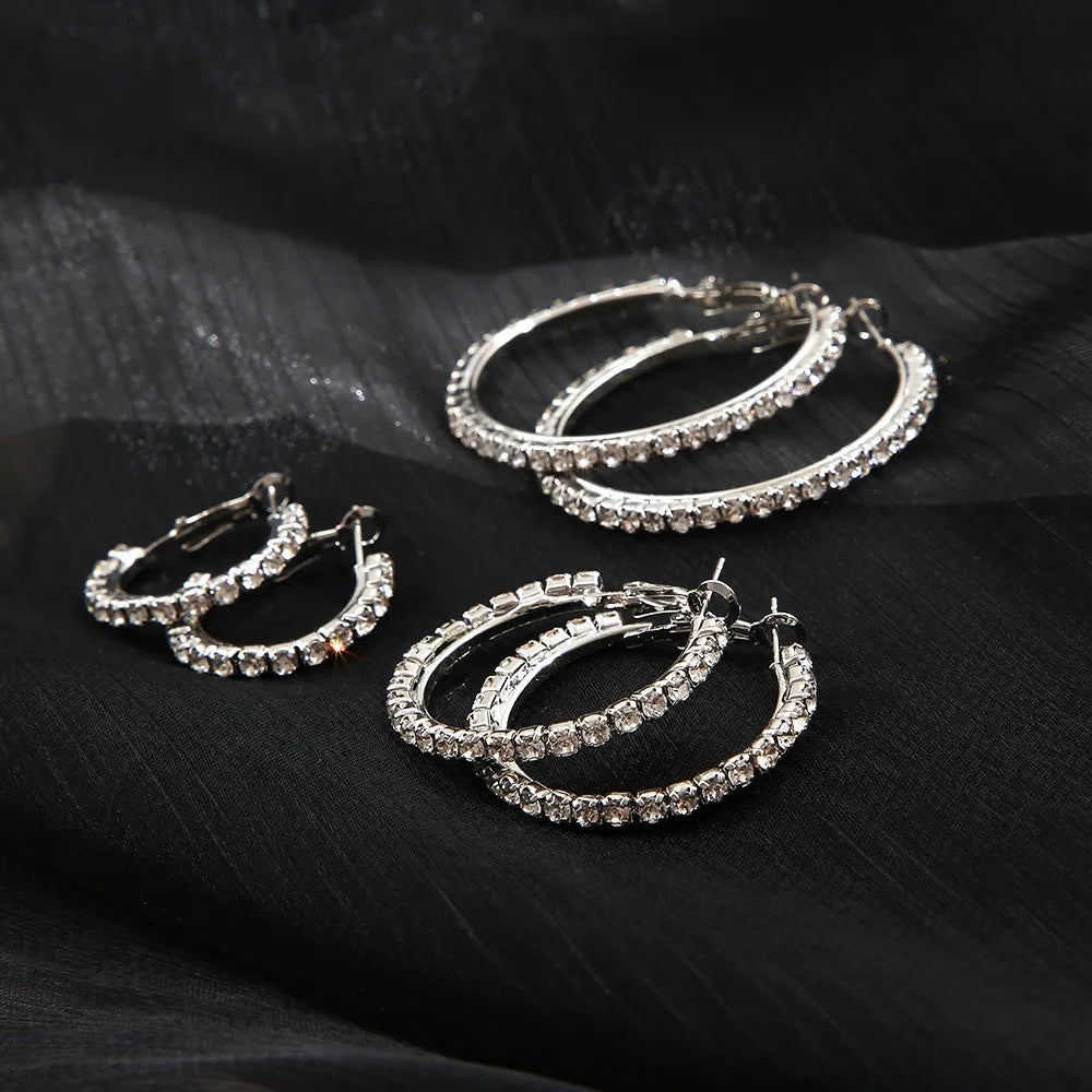 6pcs Classic Zircon Hoop Earring Set – Timeless Shine for Every Moment