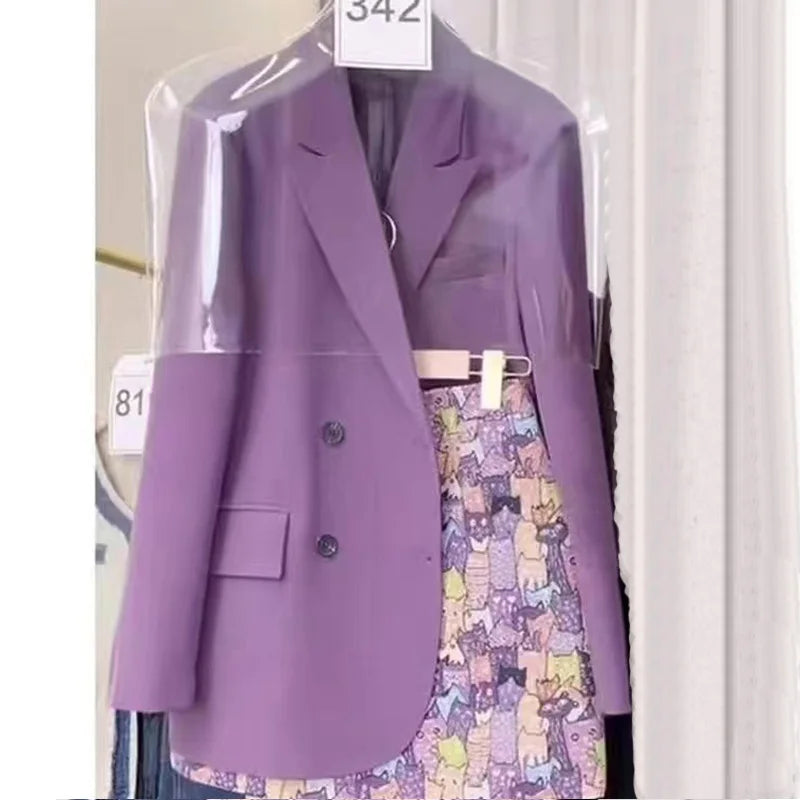 Spring Korean Style Wear Light Luxury and High End Fashion Drama Suit Coat Half Skirt Set