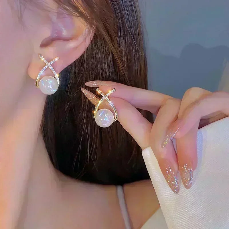 New Geometric Rhombus Luxury Opal Earrings – Modern Sparkle for Every Moment