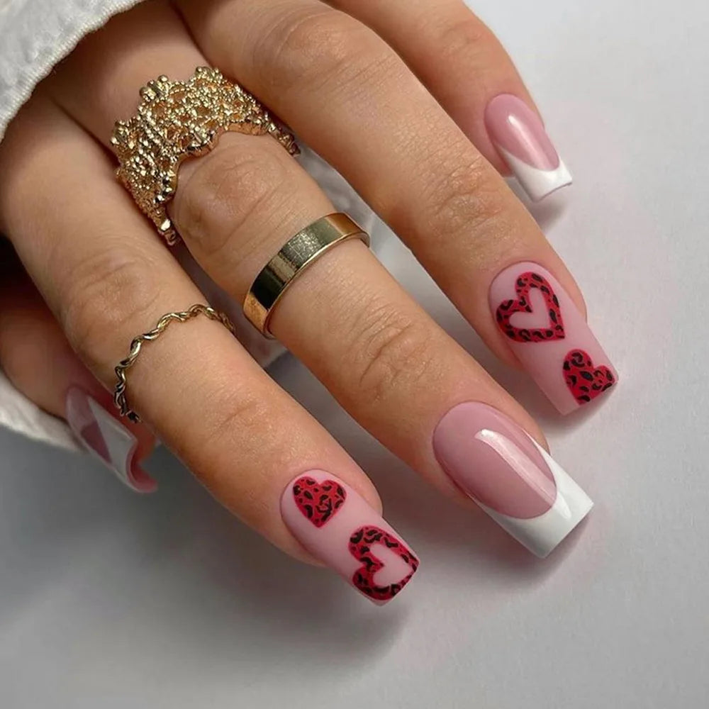 24pcs Press on Nails Flower Design