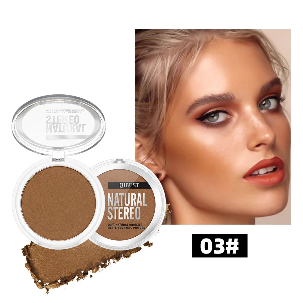 3D Matte Bronzer & Contour Powder Palette – Natural, Long‑Lasting, Waterproof Definition