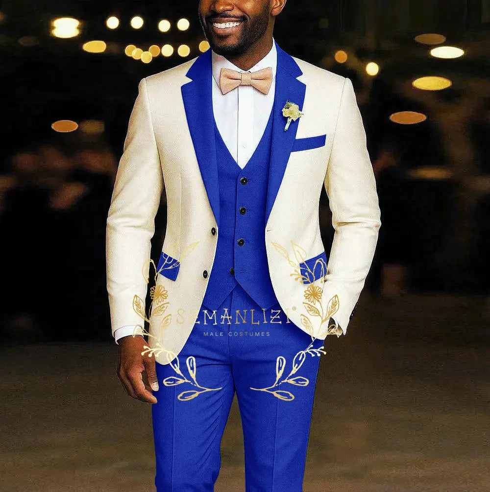 3 Pieces Blazer  Vest Pants Wedding Tuxedos