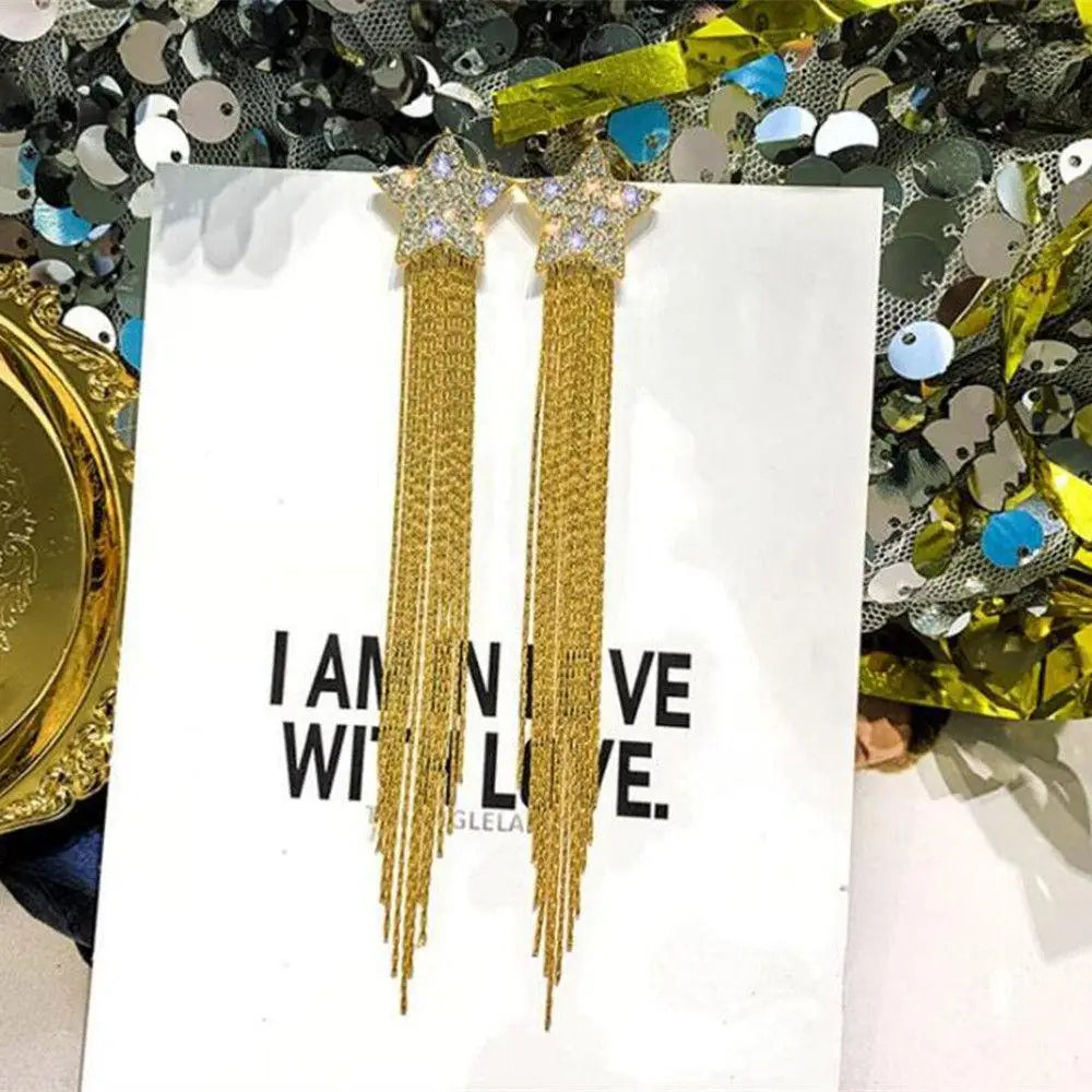 Black Rhinestone “Love” Earrings – Light Luxury Studs for Effortless Elegance
