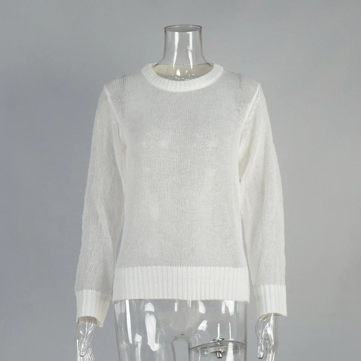 Round Neck Knit Pullover Sweater Top
