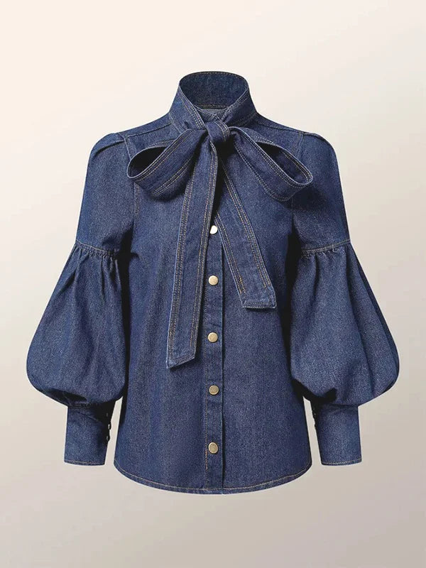 New Trendy Imitation Denim Blouse Tops
