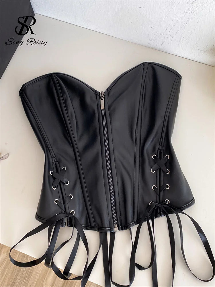 PU Leather Corset Top