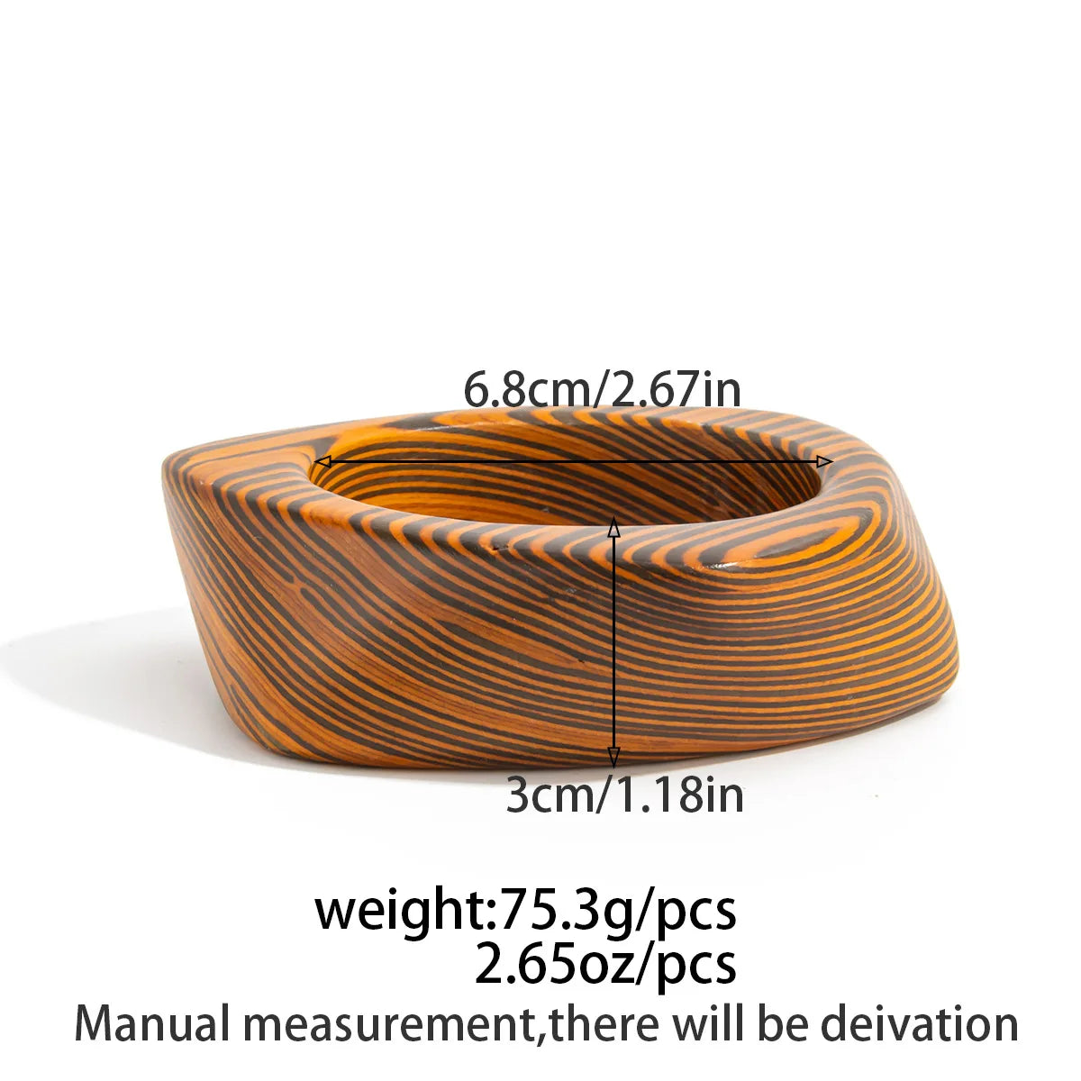 Smudged Acrylic Elastic Bangles Wood Unique Design Versatile Bracelets