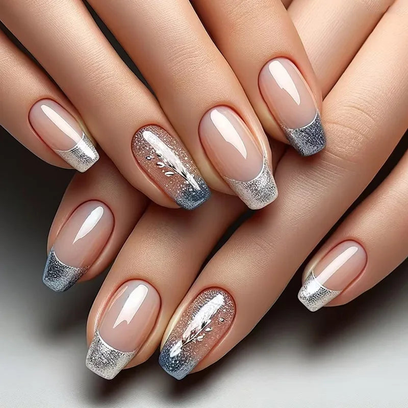 24pcs Press on Nails Flower Design