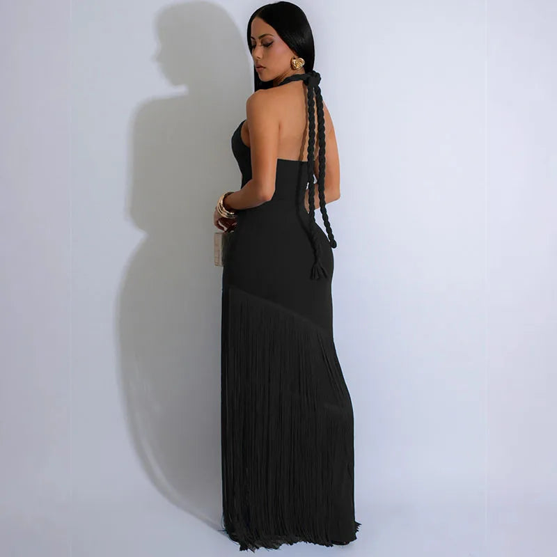 Sexy Halter Backless Bodycon Maxi Dresses