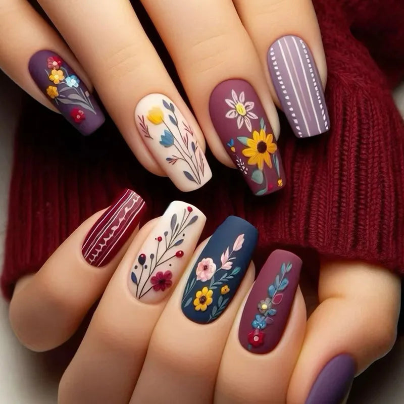 24Pcs Mid-length Ballet False Nails