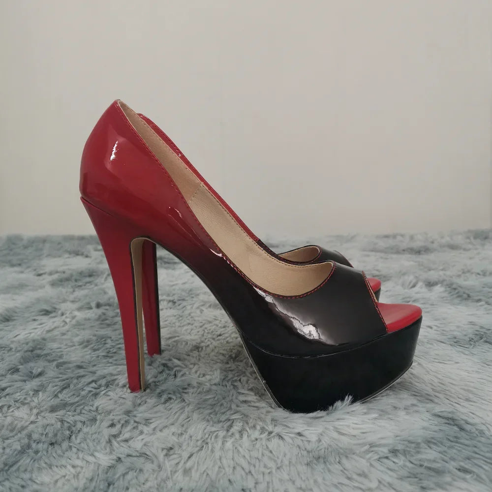 Ultra-High Platform Peep Toe Pumps