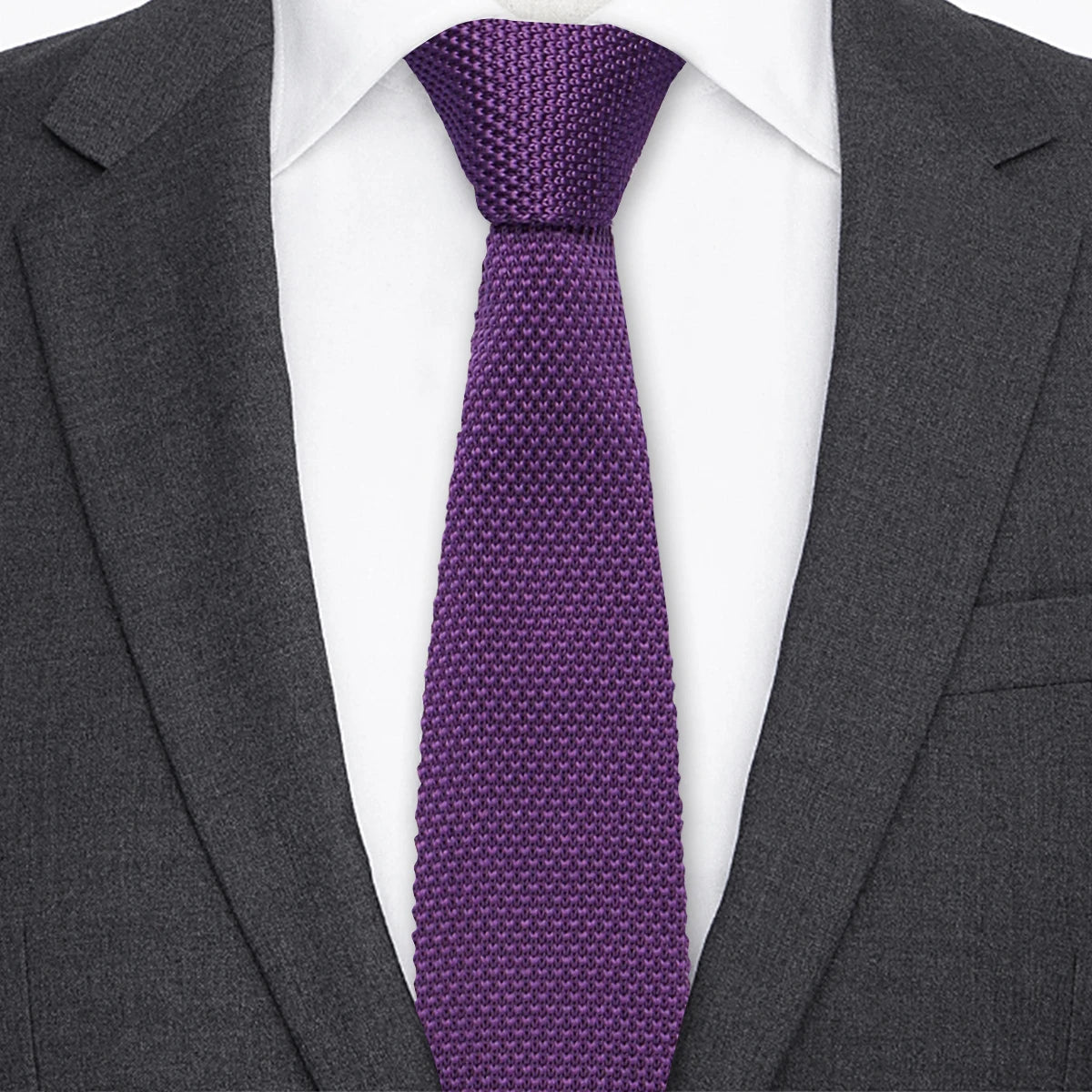 5.5cm Solid Color Fashion Water Neckties Plain Knitted Ties