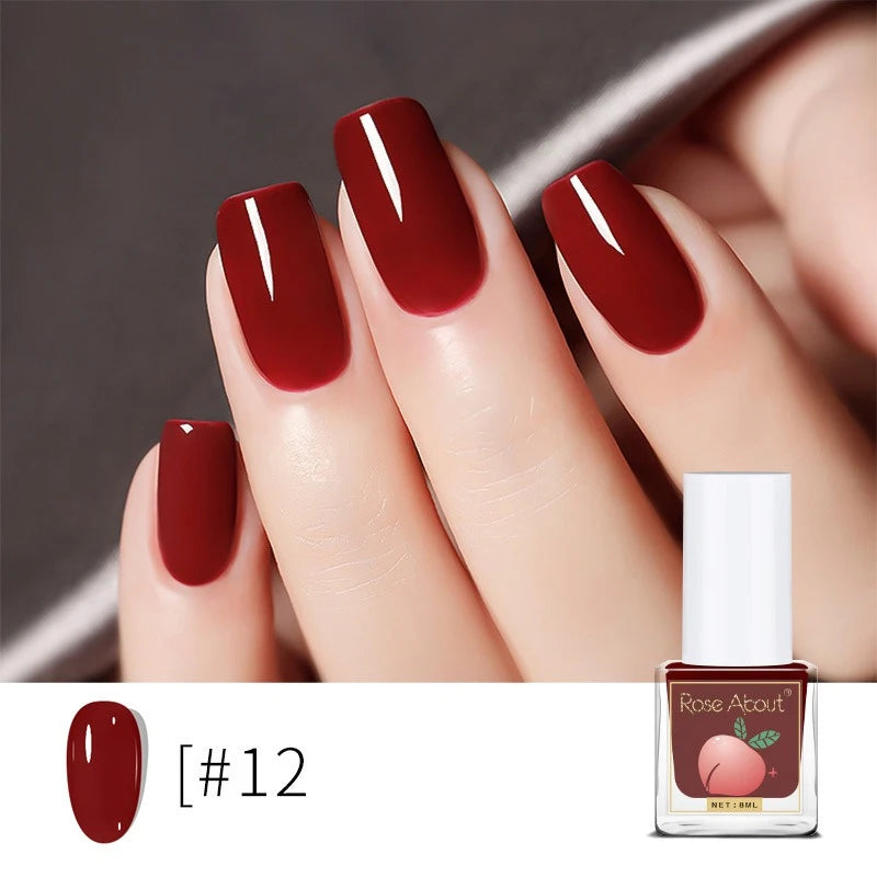 Water-Based Peel-Off Shiny Top Coat – No UV Lamp, Long-Lasting, Gentle Natural Nail Care