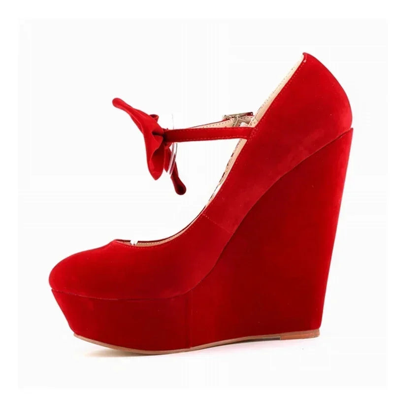 2026 Autumn Casual Fashion Sexy Flock Platform Pumps