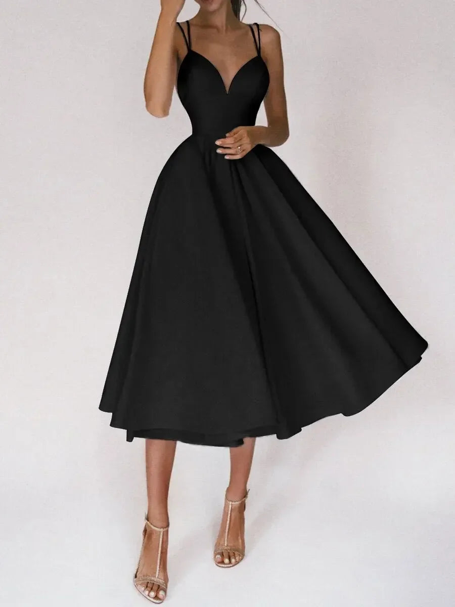Summer Sexy Slip Backless Ball Gown Midi Casual Dress