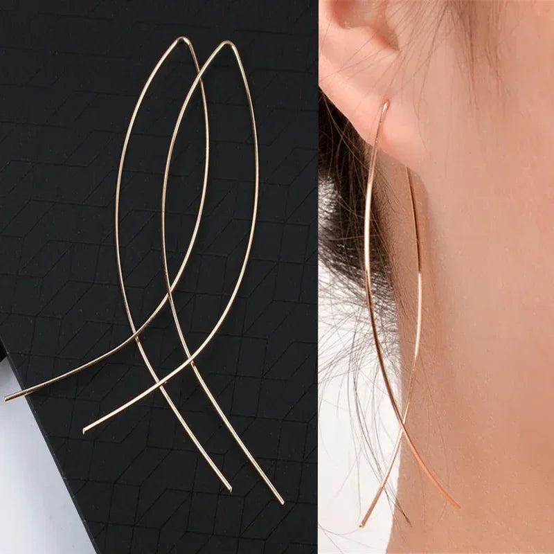 Square Blue Zircon Long Tassel Stud Earrings – Elegant Sparkle for Every Special Moment
