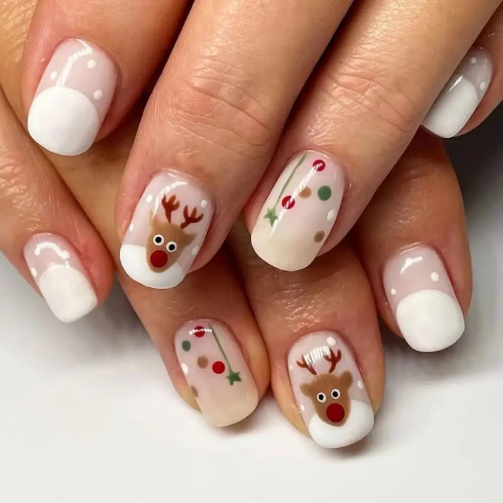 24Pcs Christmas Collection Almond False Nails