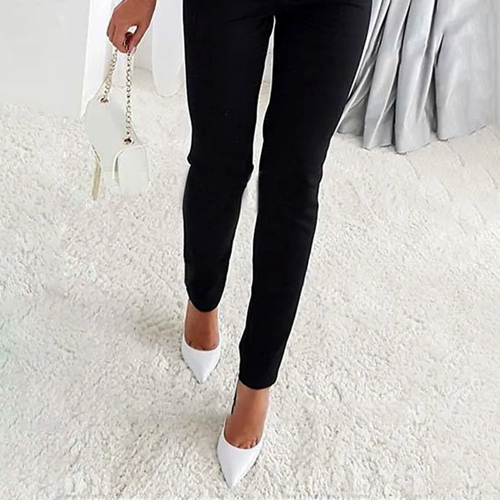 V Neck Full Sleeve Tight High Waist Overalls Casual Sheath Long Pencil Jumper