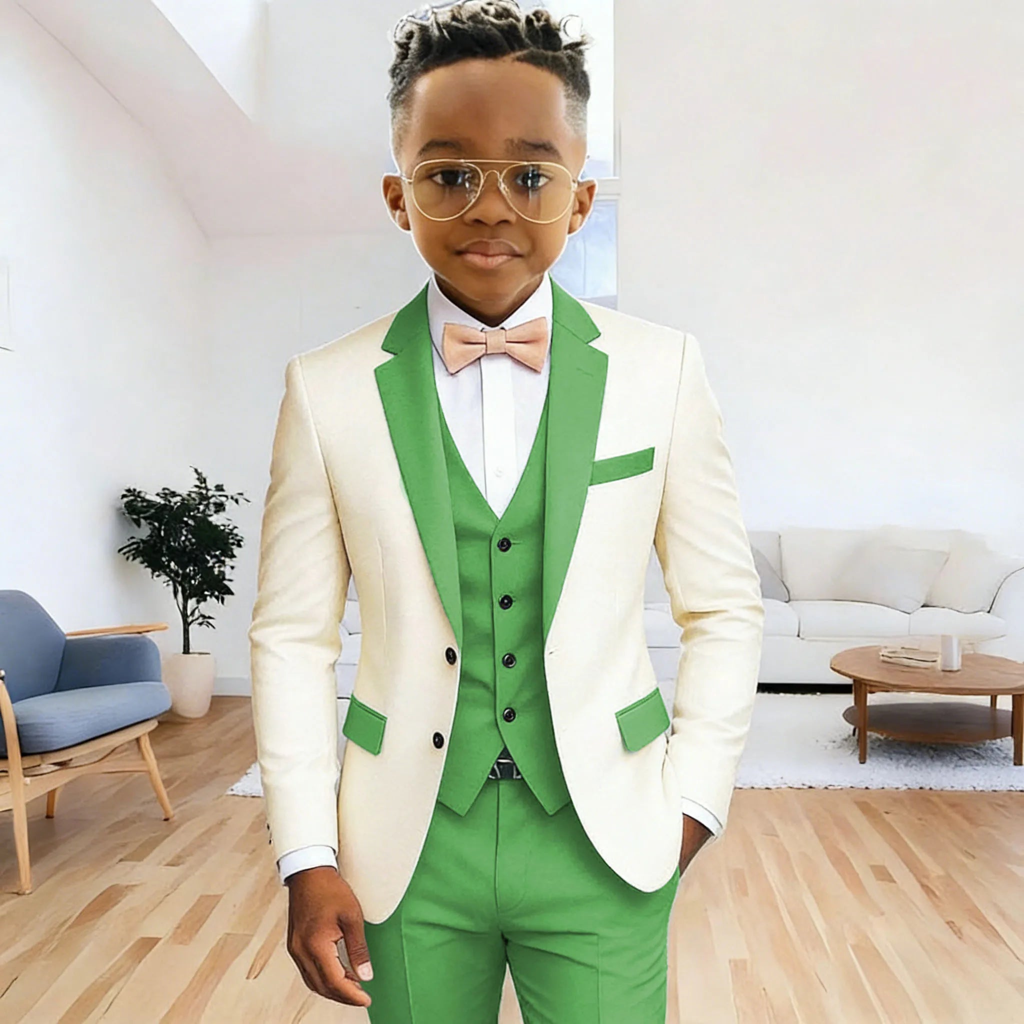 Boy's 3‑Piece Formal Suit Set – Jacket + Vest + Pants