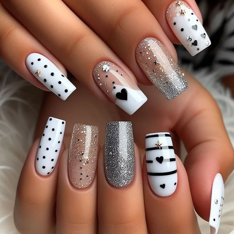 24Pcs Mid-length Ballet False Nails