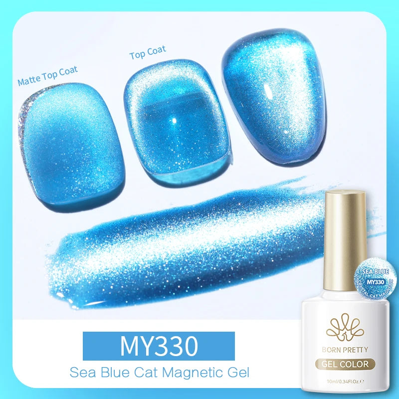 BORN PRETTY 10ml White Cat Magnetic Gel Nail Polish Ultra Shine White-light Varnis Semi Permanent Soak Off UV LED Gel for Nails