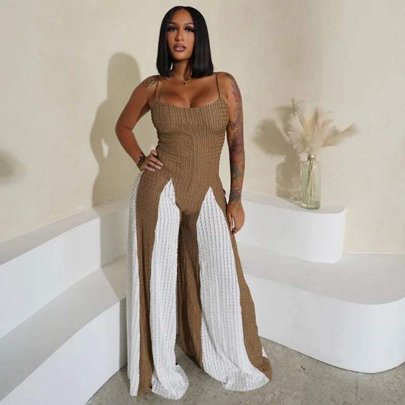 Sexy Spaghetti Strap Loose Wide Leg Jumpsuit