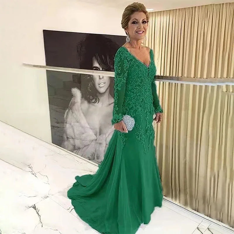 Elegant V-Neck Lace Mother Of The Bride Dresses