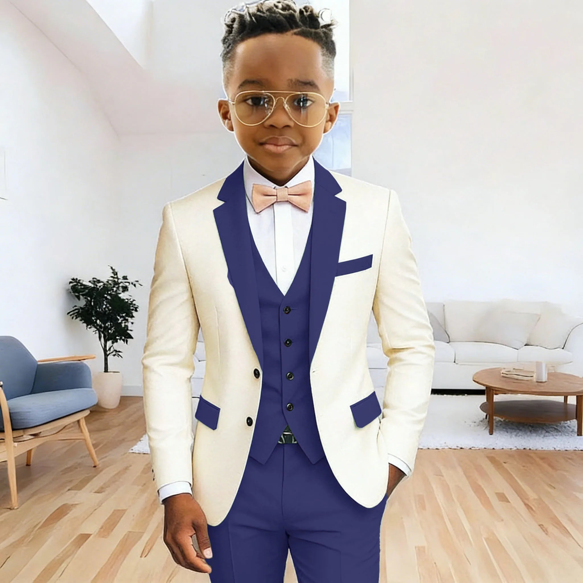 Boy's 3‑Piece Formal Suit Set – Jacket + Vest + Pants